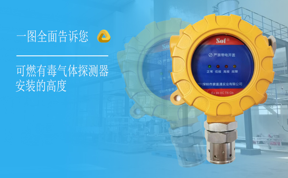 一圖全面告訴告訴您可燃有毒氣體探測器安裝的高度